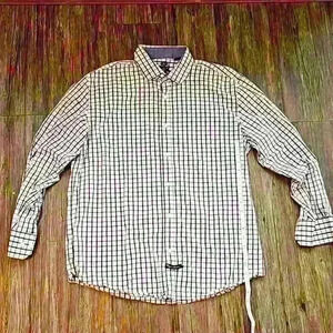 Mens English Laundry Pink and Blue Plaid Button Down Shirt XL